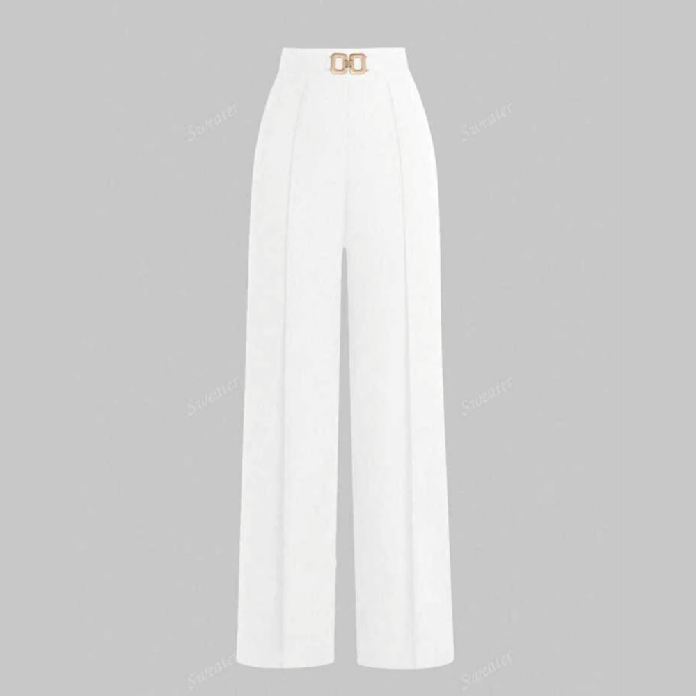 Elegant White High-Waisted Pants